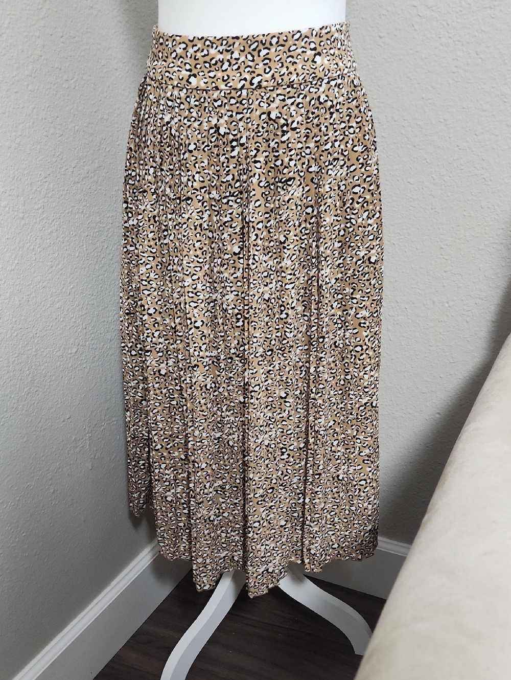 JCrew Leopard Print Pleated Skirt